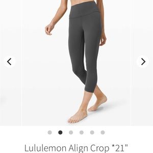 lululemon align crop 21" Graphite Gray